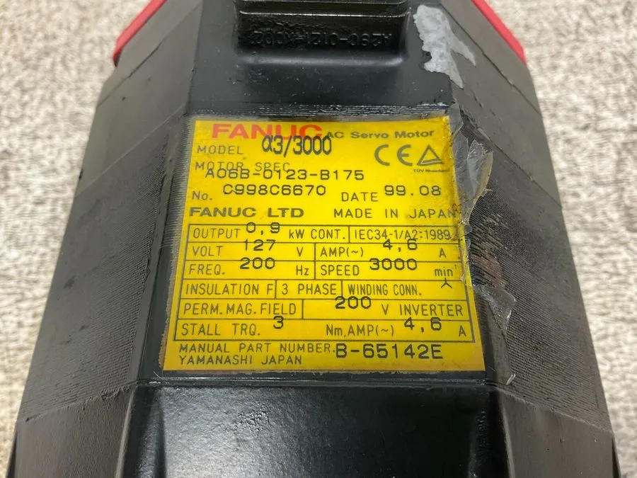 Серводвигатель Fanuc A06B-0123-B175 a3/3000 AC Servo Motor 127 V 0.9 kW A06B (VT