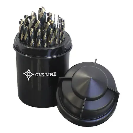 Режущий инструмент CLE-LINE C18128 Jobber Length Drill Bit Set 1/16"-1/2" by 64t — фото лота 1
