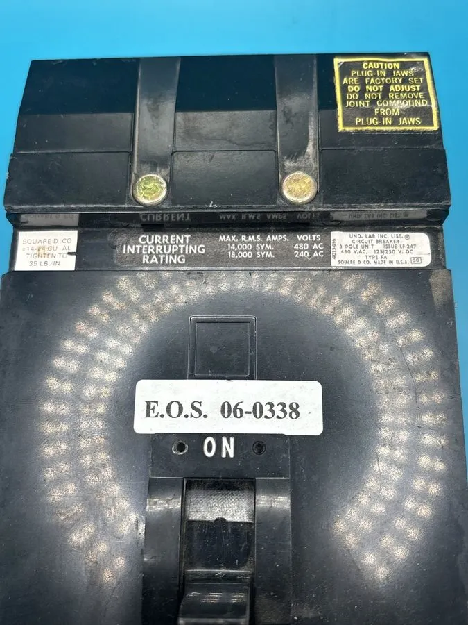 Автоматический выключатель SQUARE D FA34040 FA I-LINE 3 POLE 40 AMP 480v BLACK C