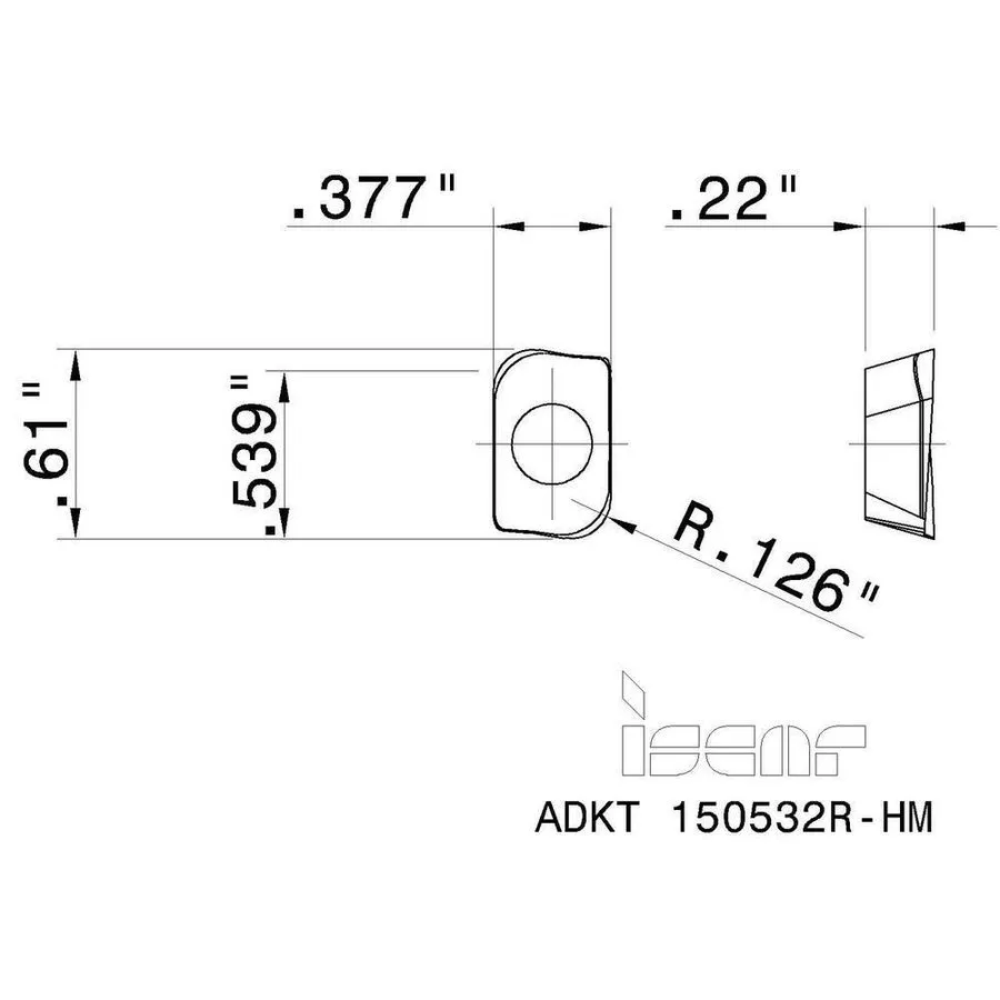 Режущий инструмент Iscar ADKT 150532R-HM IC328 Carbide Milling Insert