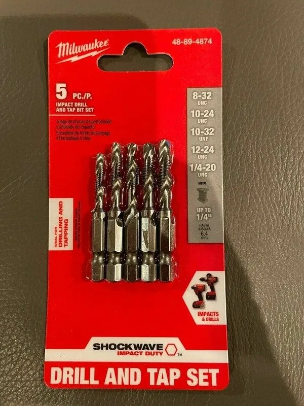 Режущий инструмент Milwaukee Shockwave Impact Drill and Tap Bit Set of 5 48-89-4