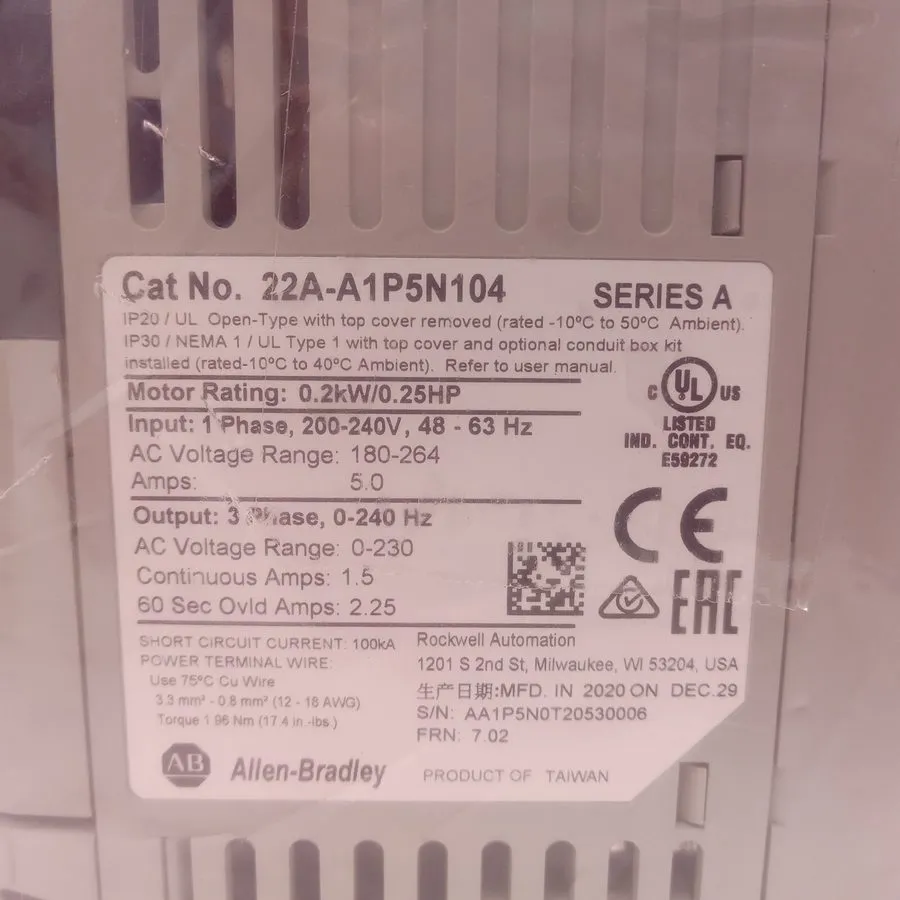 Частотный преобразователь 22A-A1P5N104