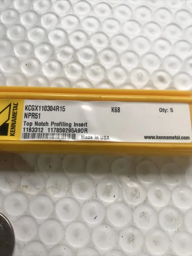 Режущий инструмент Kennametal NPR51 KC5010 KCGX110304R15 Carbide Profiling Inser — фото лота 1