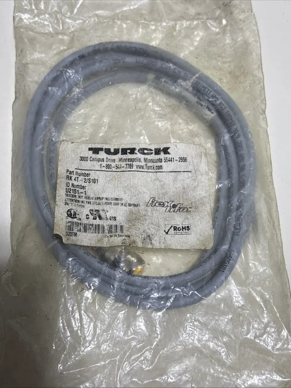 Соединительный кабель TURCK 2 METER 3 WIRE M12 EUROFAST CORDSET U2151-1 RK 4T-2/