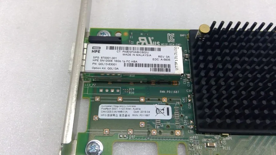 Контроллер HPE Q0L13A SN1200E 16Gb 1 Port FC Fibre Channel HBA 870001-001 W/16G 