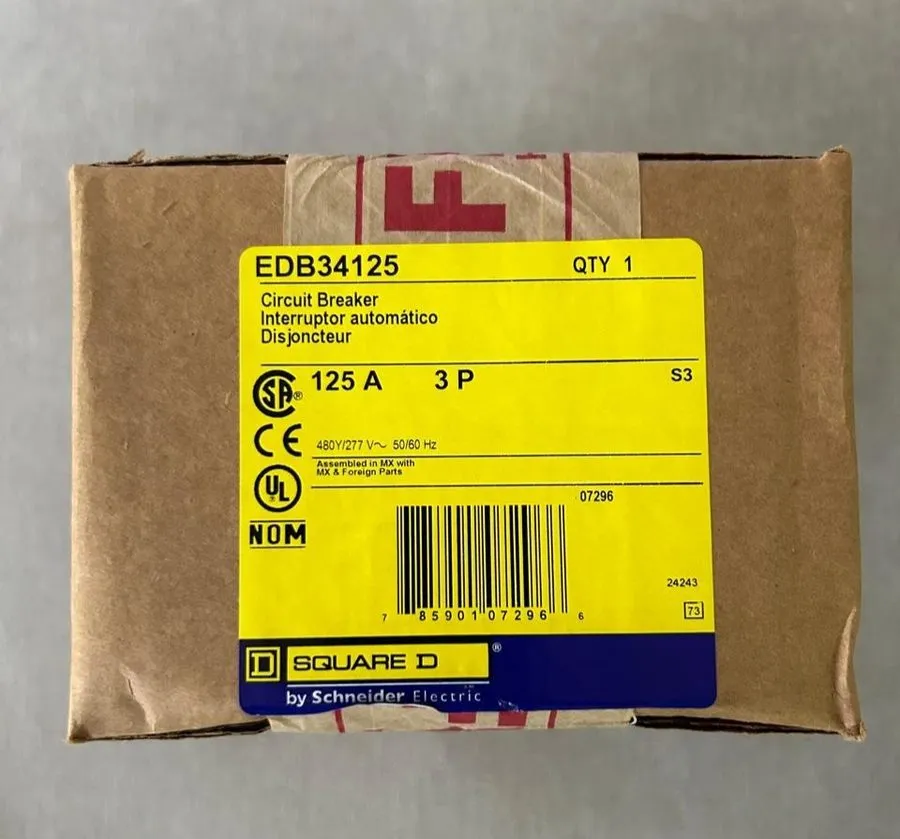 Автоматический выключатель Square D EDB34125 3p 480v 125a 18k Bolt In NF Circuit