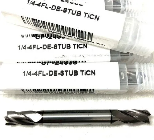 Режущий инструмент 1/4" 4 Flute Square Double End Mill Stub Carbide Plus CP-2433