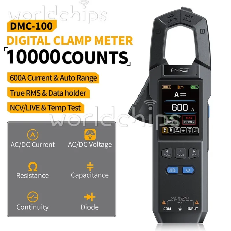 Мультиметр DMC-100 Digital Clamp Meter Multimeter 9999 Counts TRMS, 600A Curve R
