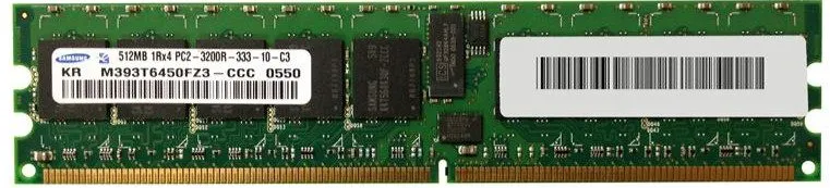 Модуль памяти Samsung 512MB 1Rx4 PC2-3200R-333-10-C M393T6450FZ3-CCC 0450,0551,0