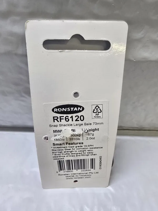 Такелажная скоба RONSTAN RF6120 Snap Shackle Large Bale 73mm 2 7/8" L Stainless 