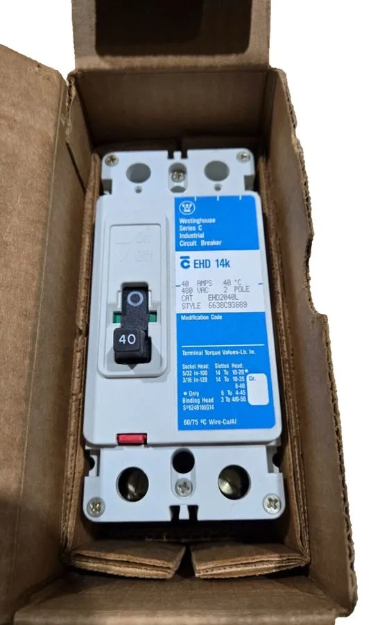 Автоматический выключатель Cutler Hammer EHD2040L Circuit Breaker 40A 2P 480V EH