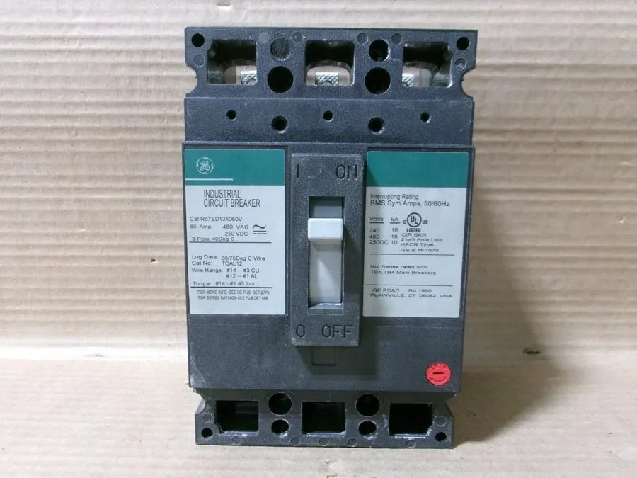 Автоматический выключатель TED134060V~GE TED134060V 60A 3P 480V 18KA Circuit Bre