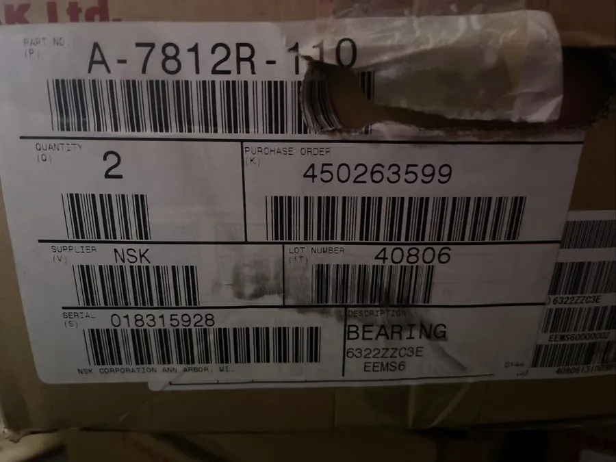 Подшипник NSK 6322ZZC3E BALL BEARING SINGLE ROW, DOUBLE SHIELDED, 110 mm ID, 240