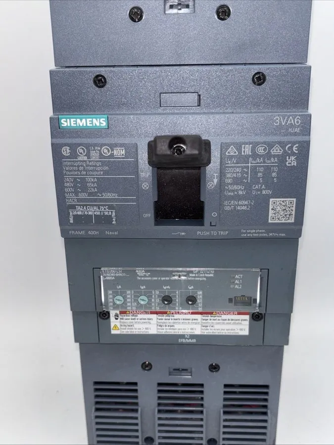 Автоматический выключатель Siemens 3VA6340-6HN31-0aa0 3p 400a 65k LSI Trip Unit  — фото лота 1