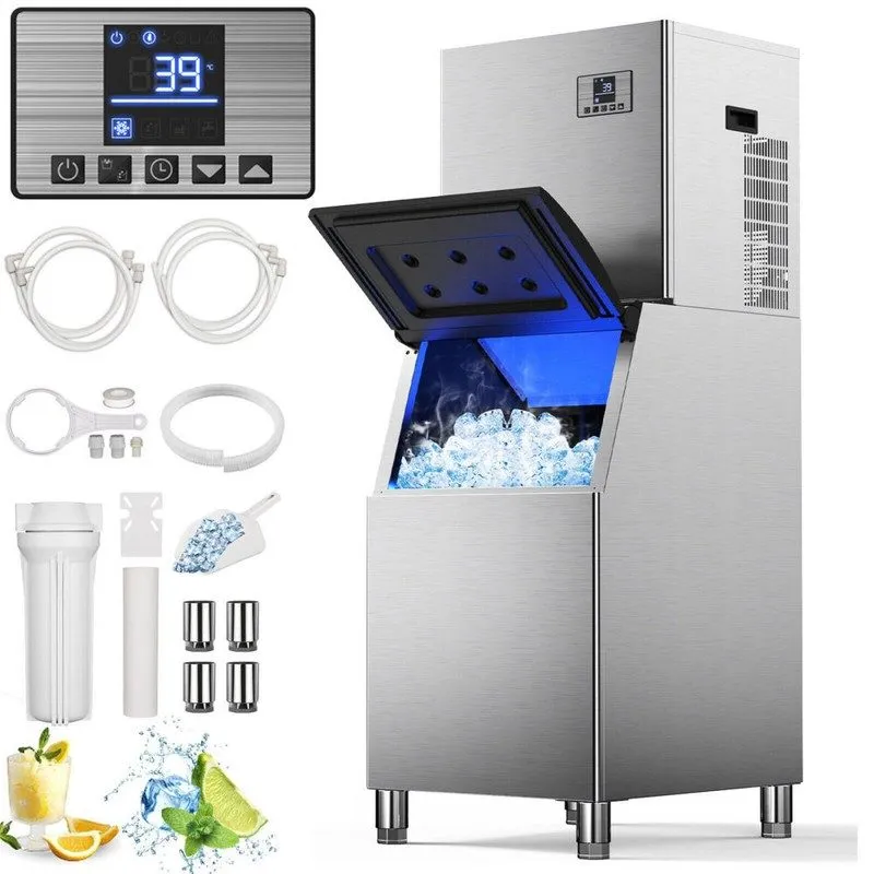 Льдогенератор 550LB/24H Commercial Ice Maker Machine Extra Large Storage Bin, Au
