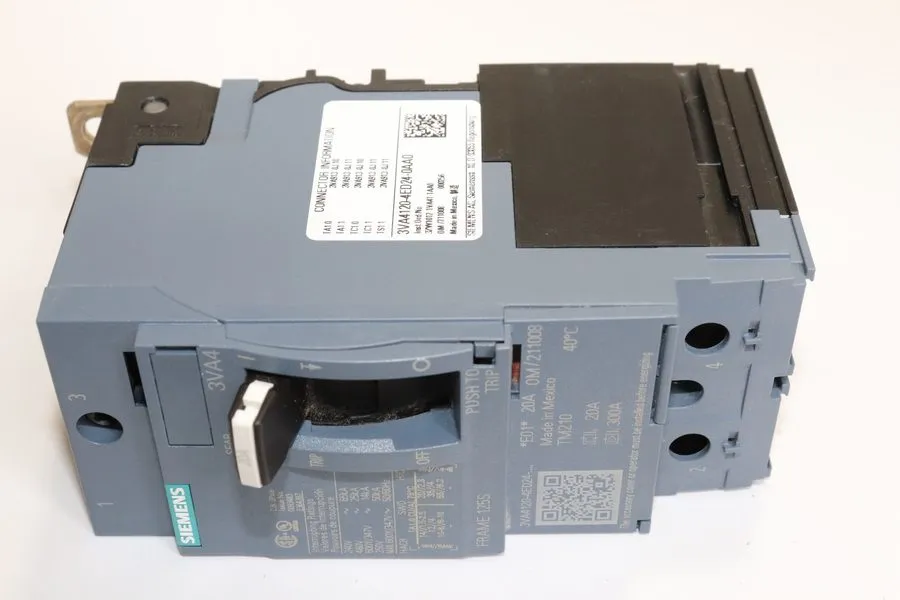 Автоматический выключатель Siemens 3VA4120-4ED24-0AA0 2 Pole 20 Amp 480V Circuit
