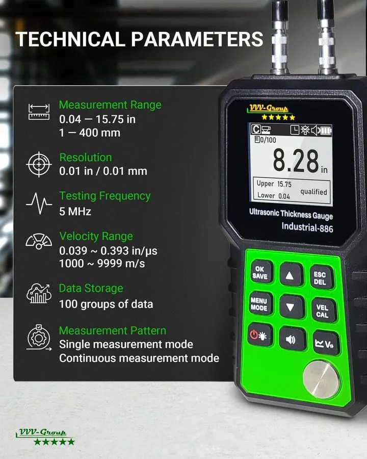 Толщиномер Ultrasonic Thickness Tester Industrial-886 / Digital Metals Thickness