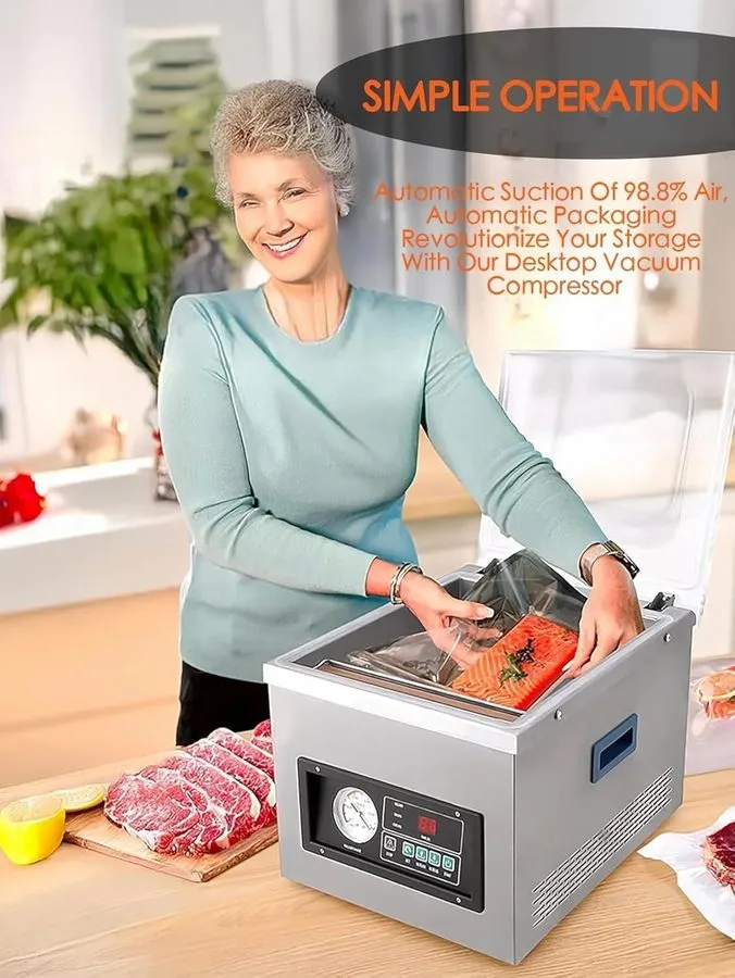 Вакуумный упаковщик VEVOR DZ-260A Chamber Vacuum Sealer 6.5cbm/h Pump 260W Food  — фото лота 2