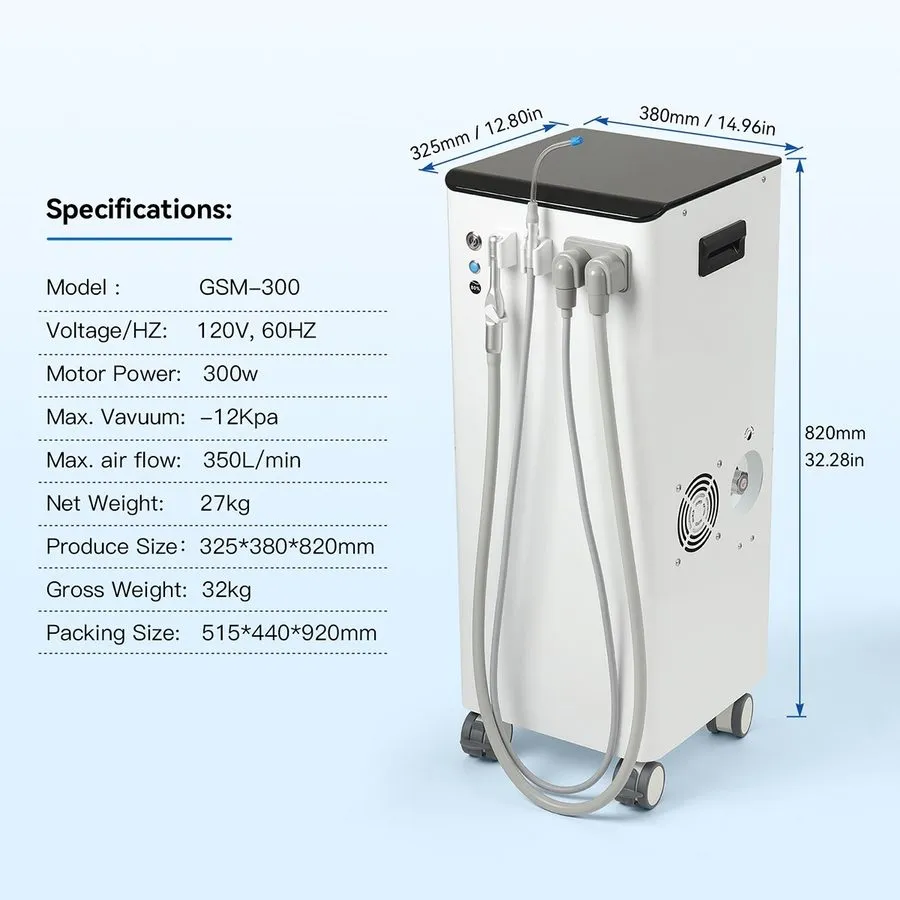 Насос Dental Mobile Suction Unit System Negative Pressure Pump High Volume GS-M3 — фото лота 1