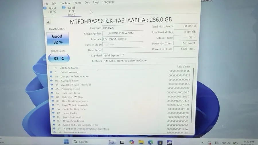 SSD-накопитель Micron 2200 256GB M.2 2280 NVMe SSD MTFDHBA256TCK MTFDHBA256TCK-1 — фото лота 2