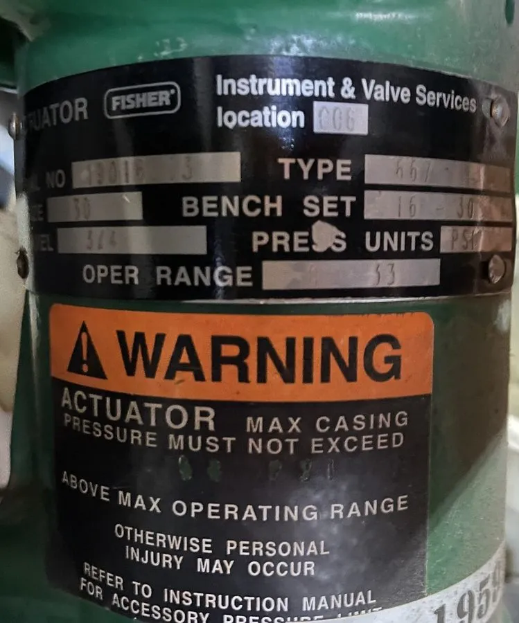Клапан Fisher 3/4" 300# Actuated Control Valve Type 667 w/ Fieldvue DVC6200 Posi