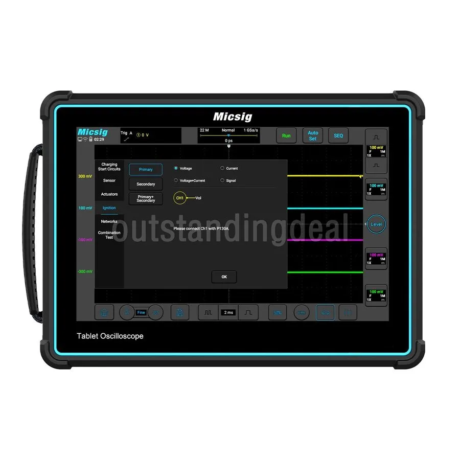 Осциллограф Micsig ATO2002 200MHz 1GSa/s 2CH Tablet Oscilloscope Automotive Osci