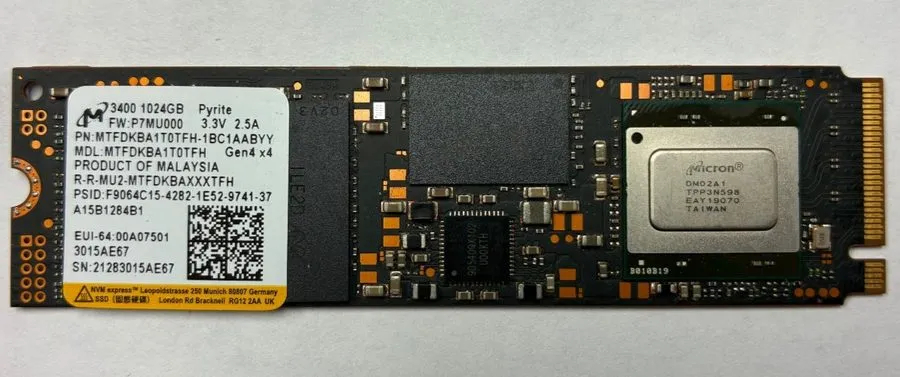 SSD-накопитель Micron 3400 1TB M.2 NVMe 2280 Gen4x4 SSD MTFDKBA1T0TFH