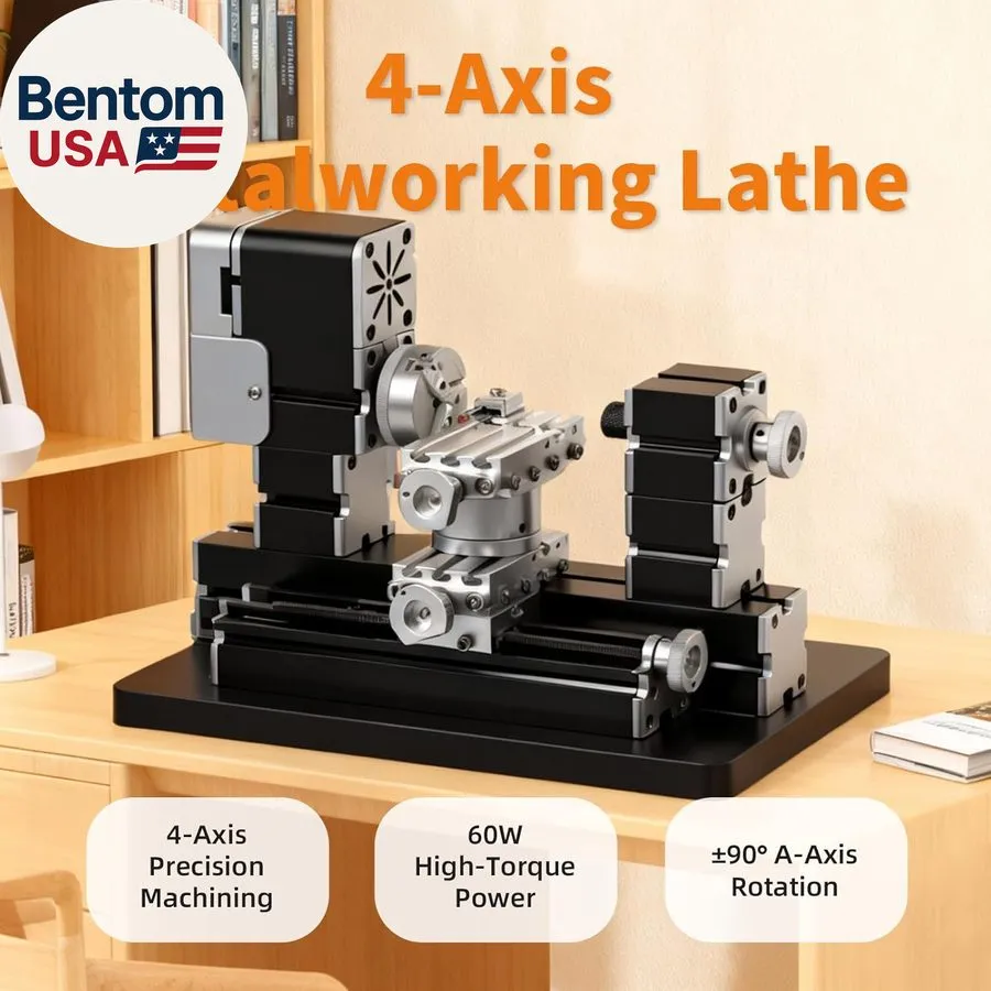 Оборудование ЧПУ 4-Axis All-Metal Micro Lathe, High-Power 60W Mini Lathe