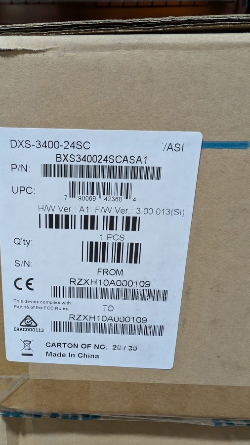 Фото лота DXS-3400-24SC от продавца №44982