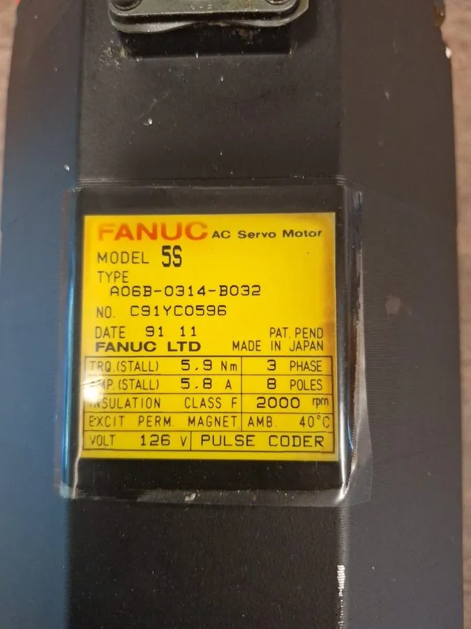 Серводвигатель Fanuc AC Servo Motor Model 5S Type: A06B-0314-B032