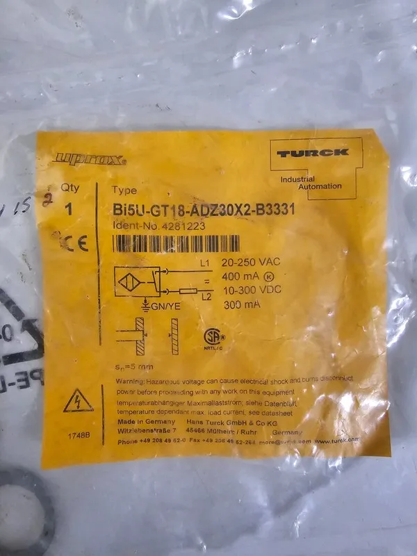 Датчик приближения Turck BI5U-G18-ADZ30X2-B3331 Proximity switch sensor One