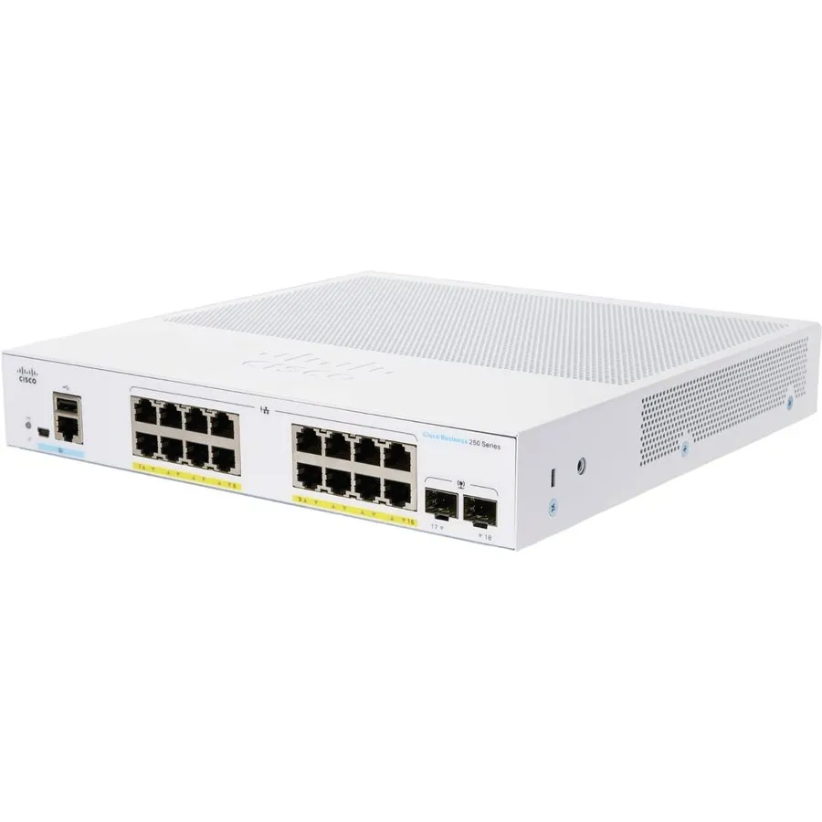 Коммутатор Cisco CBS250-16P-2G 16 Ports PoE Gigabit Ethernet Switch