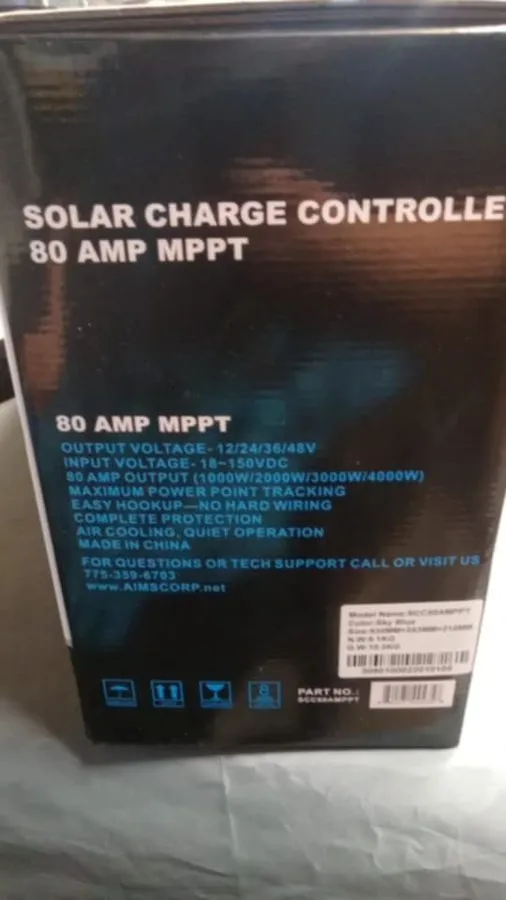 Аккумулятор Aims 80 amp charge controller 12/24/36/48 VDC MPPT model SCC80AMPPT