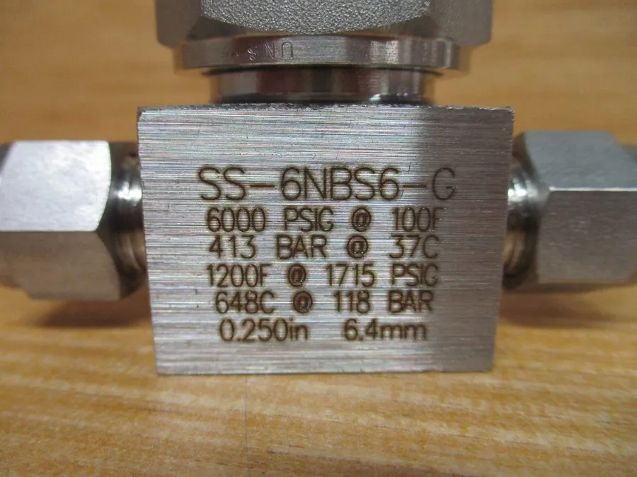 Клапан Swagelok SS-6NBS6-G Severe Service Union Bonnet Needle Valve