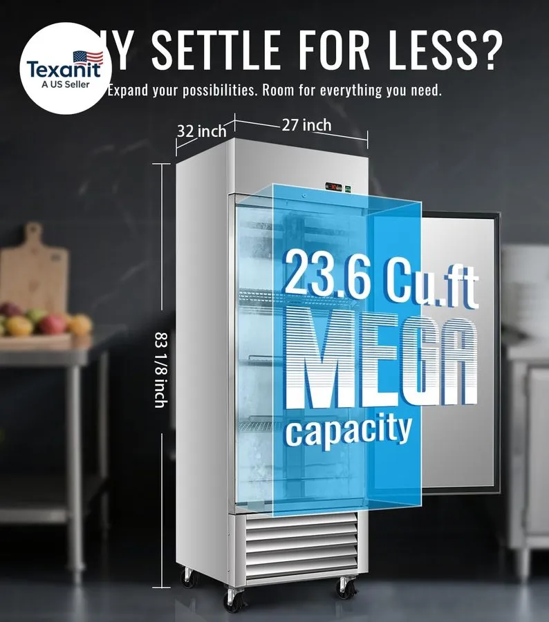 Холодильный шкаф 27" W Commercial Refrigerator, 23.6Cu.Ft Reach-In Single Door S — фото лота 2