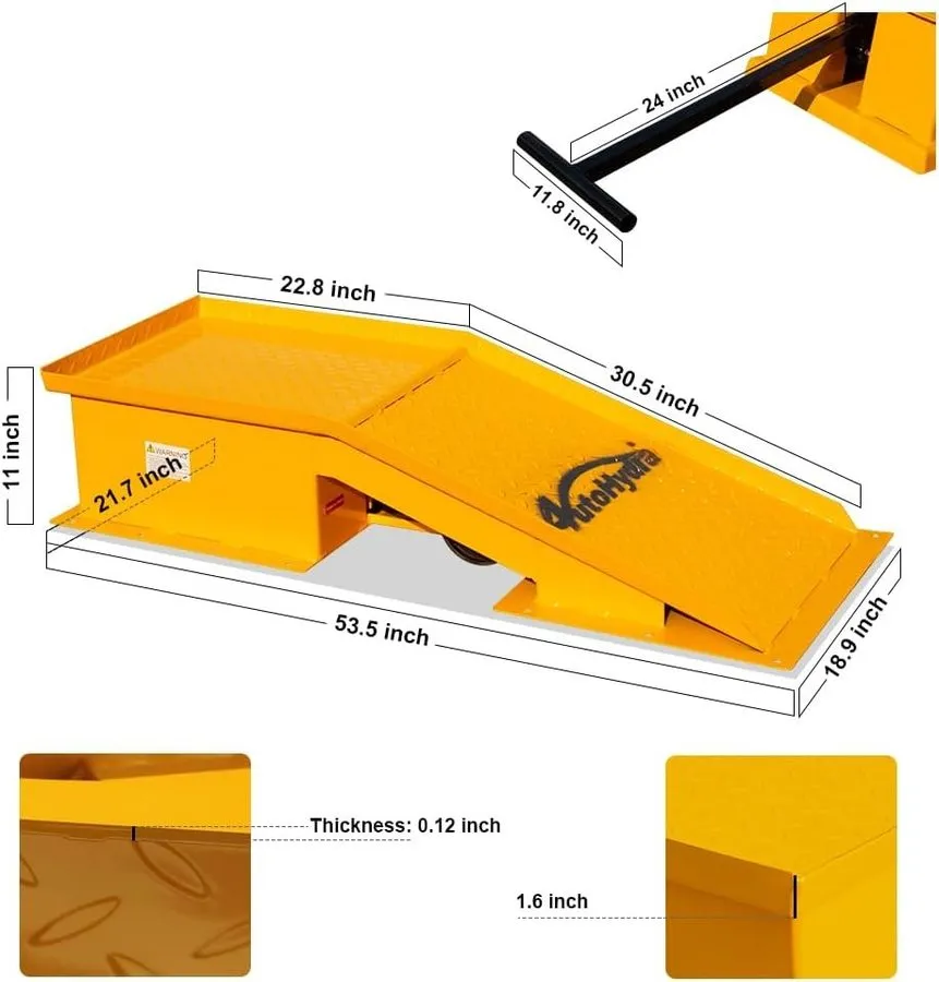 Автоподъёмник 20-Ton 40000lbs Wide Truck Ramps Heavy Duty Car Lift Wheel Service — фото лота 1