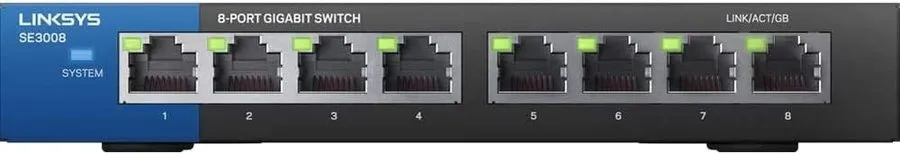 Коммутатор Linksys SE3008 8-Port Gigabit Ethernet Desktop Switch