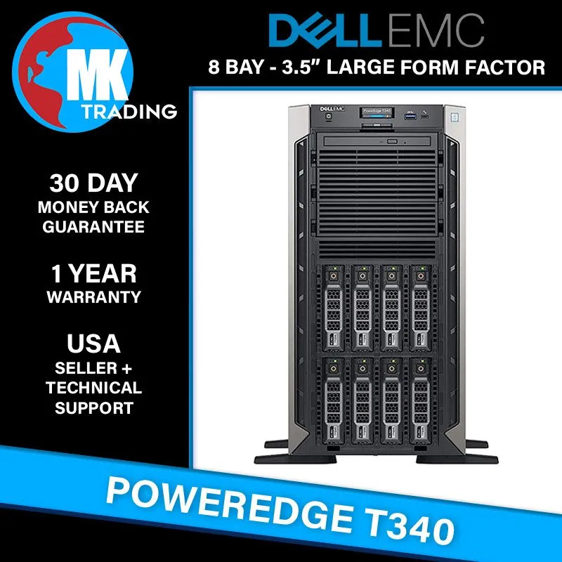 Сервер Dell PowerEdge T340 8B LFF 5U Server -V2- Choose CPU/RAM/Drives Wholesale