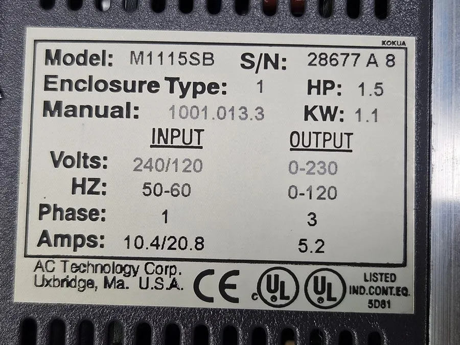 Частотный преобразователь Lenze AC Tech M1115SB MC Series VFD Variable Speed Dri — фото лота 1