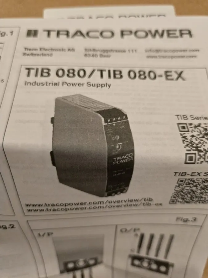 Блок питания TRACO Power TIB 080-124EX DIN Rail Power Supply 24VDC 80W 3.4A ATEX — фото лота 1
