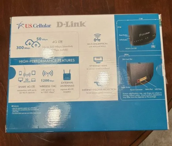 Маршрутизатор D-Link DWR-961 US Cellular 4G LTE Wireless Router AC1200 Complete