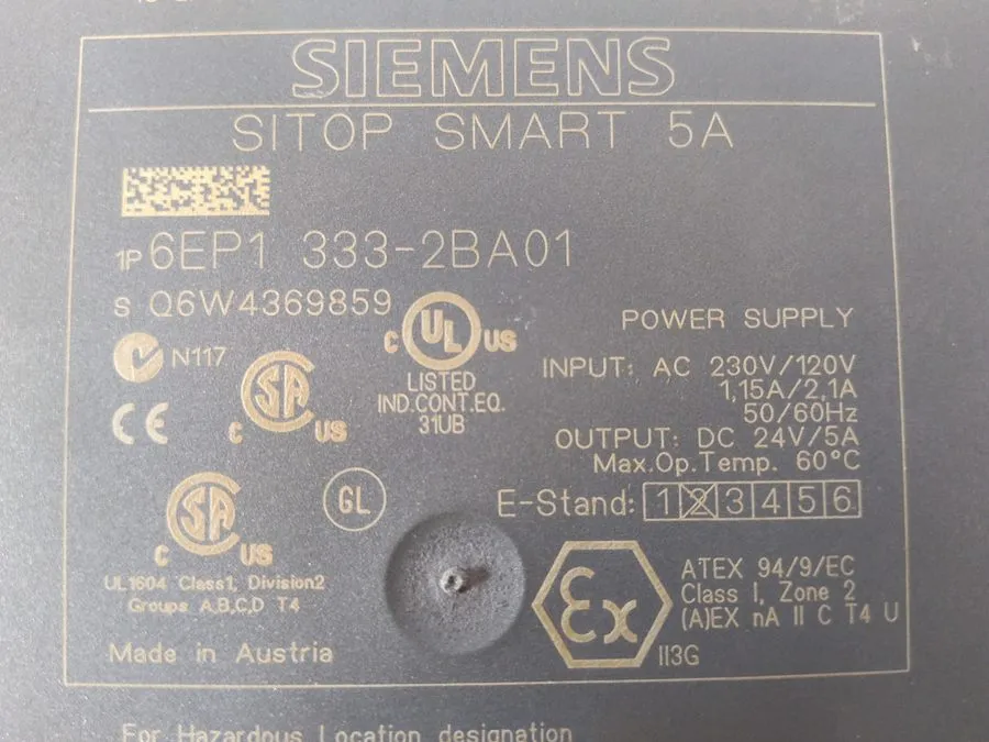 Блок питания Siemens SITOP smart 120 W power supply 6EP1333-2BA01