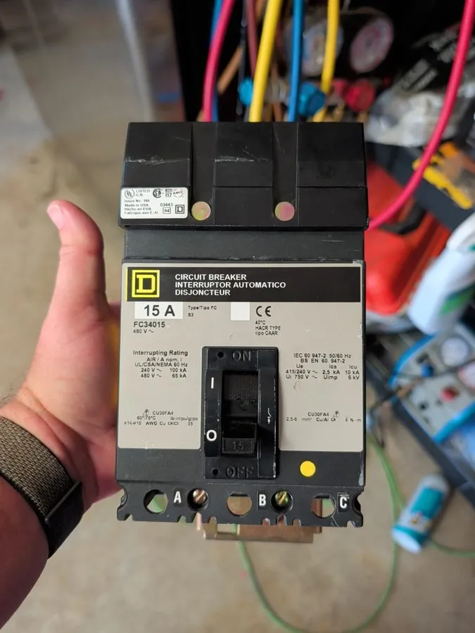 Автоматический выключатель Square D FC34015 Circuit Breaker 15 Amp, 3 Pole, 480V
