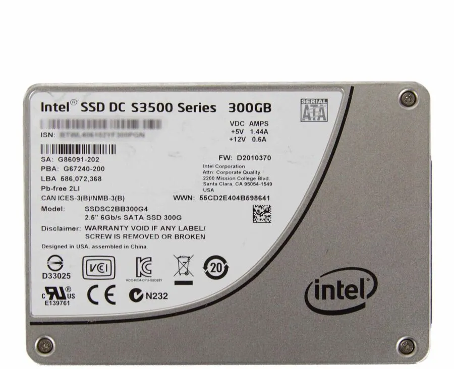 SSD-накопитель Intel DC S3500 Series 300GB SATA SSDSC2BB300G4 6Gb/s 2.5" SSD
