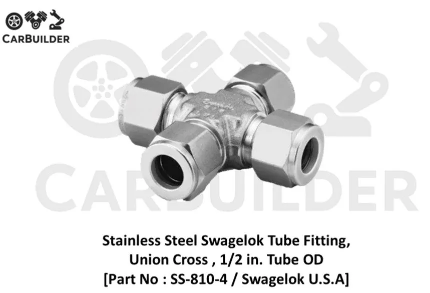 Фитинг Swagelok 1/2" Stainless Steel Union Cross Tube Fitting (SS-810-4) — фото лота 1
