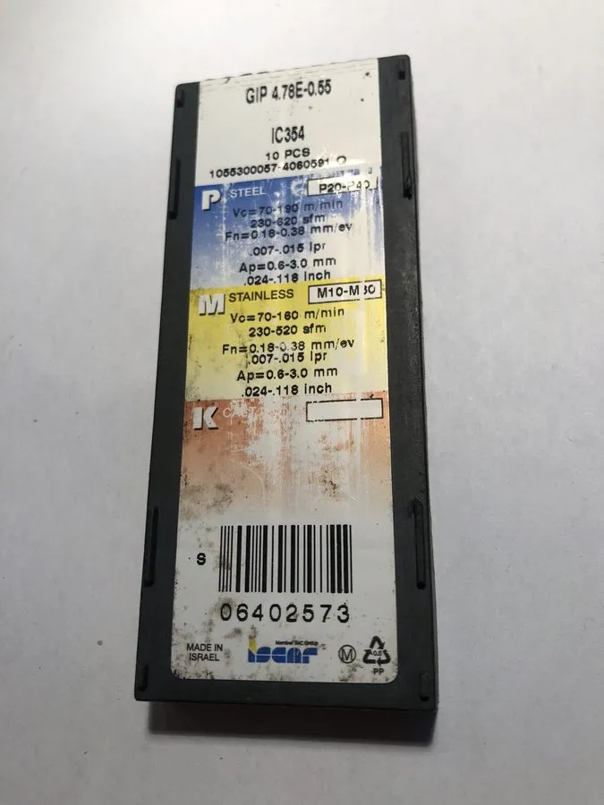 Режущий инструмент ISCAR GIP 4.78E-0.55 IC354 GROOVING INSERT — фото лота 2