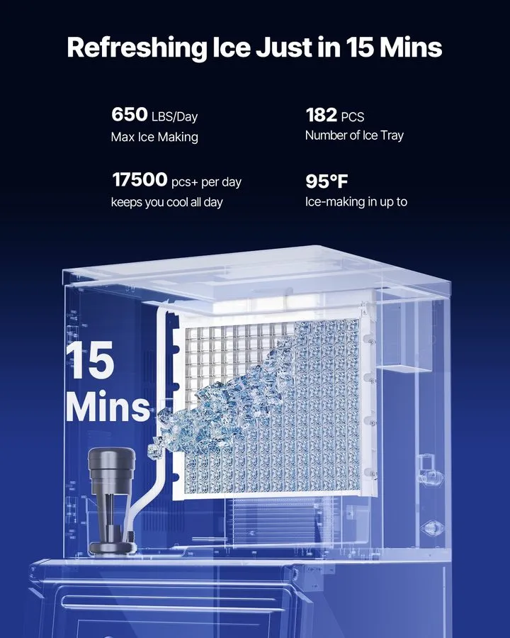 Льдогенератор Uimoso Commercial Ice Maker Machine 650lb/24H Head Only w/Self-Cle — фото лота 1