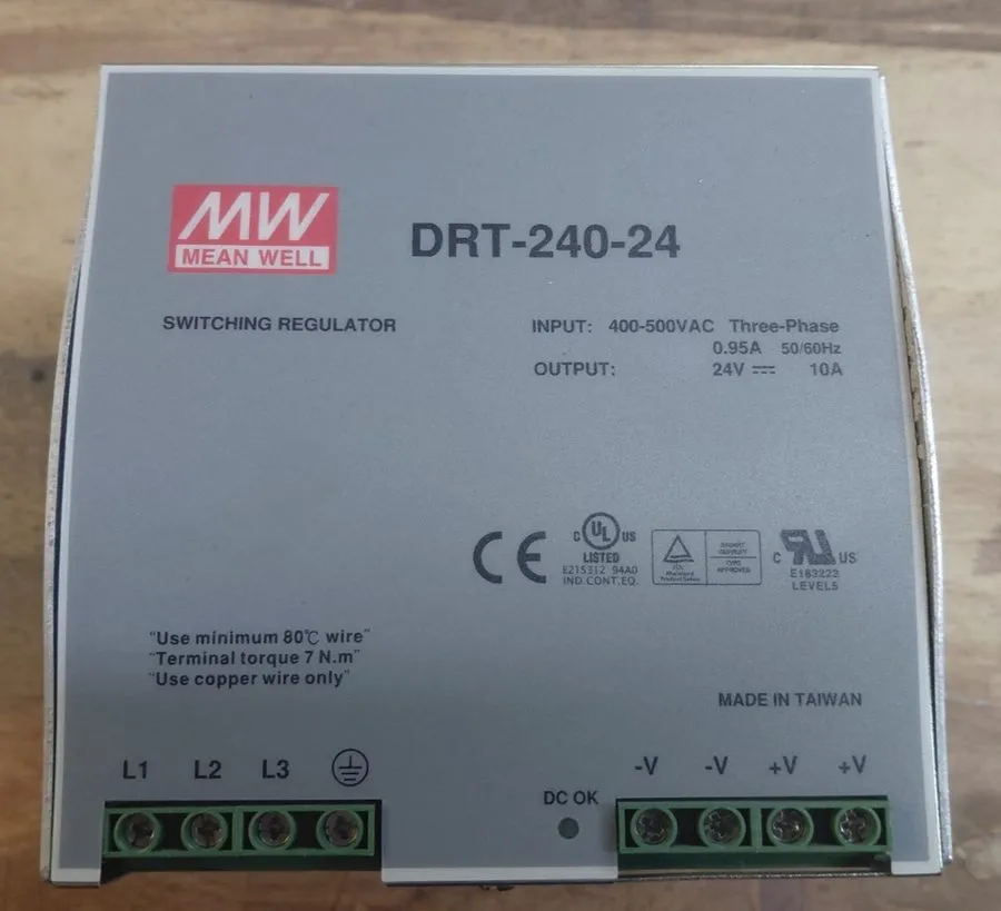 Блок питания Mean Well DRT-240-24 DIN Rail Power Supply 240W 24V 10A 400-500VAC 