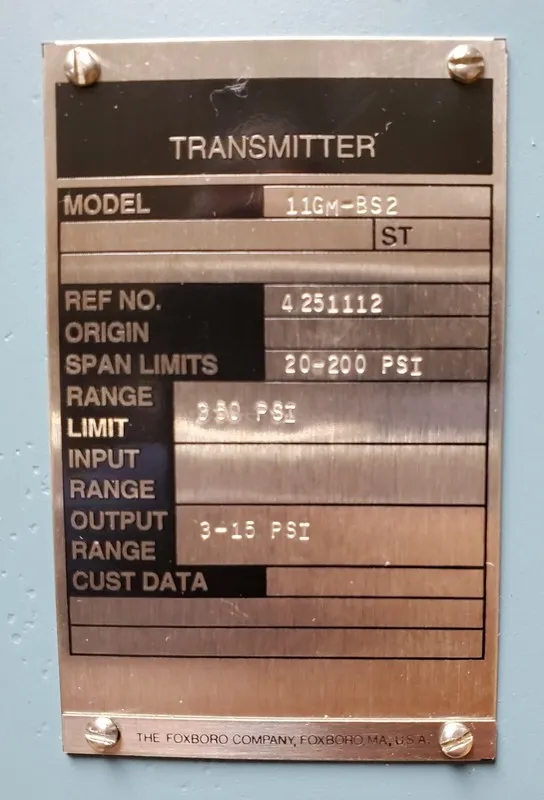 Датчик давления Foxboro 11GM-BS2 Pneumatic Pressure Transmitter