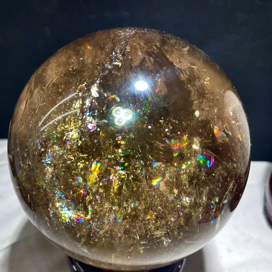 Лабораторный прибор 6.47LB A++ Natural Rainbow smoky Quartz Sphere Crystal Ball 
